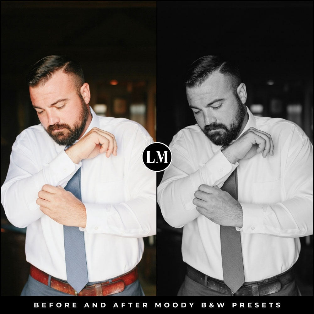 Moody Black and White Lightroom Presets by Lou and Marks Presets