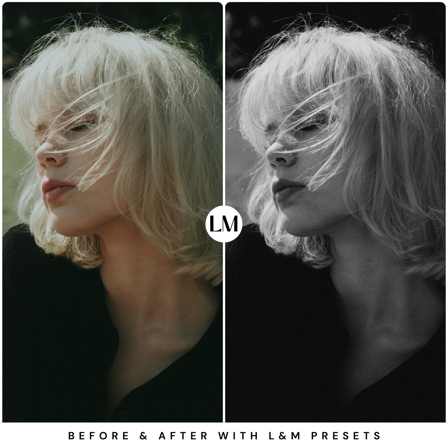 Moody Black and White Lightroom Presets by Lou and Marks Presets