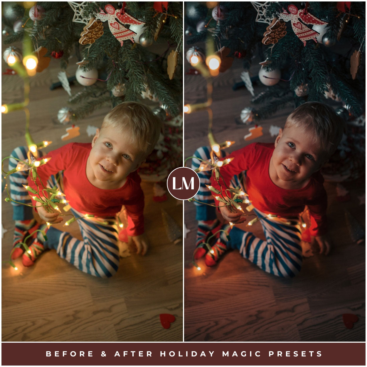 Holiday Magic Lightroom Presets For Best Christmas And Winter Photo Editing In Adobe Lightroom By Lou And Marks Presets portrait