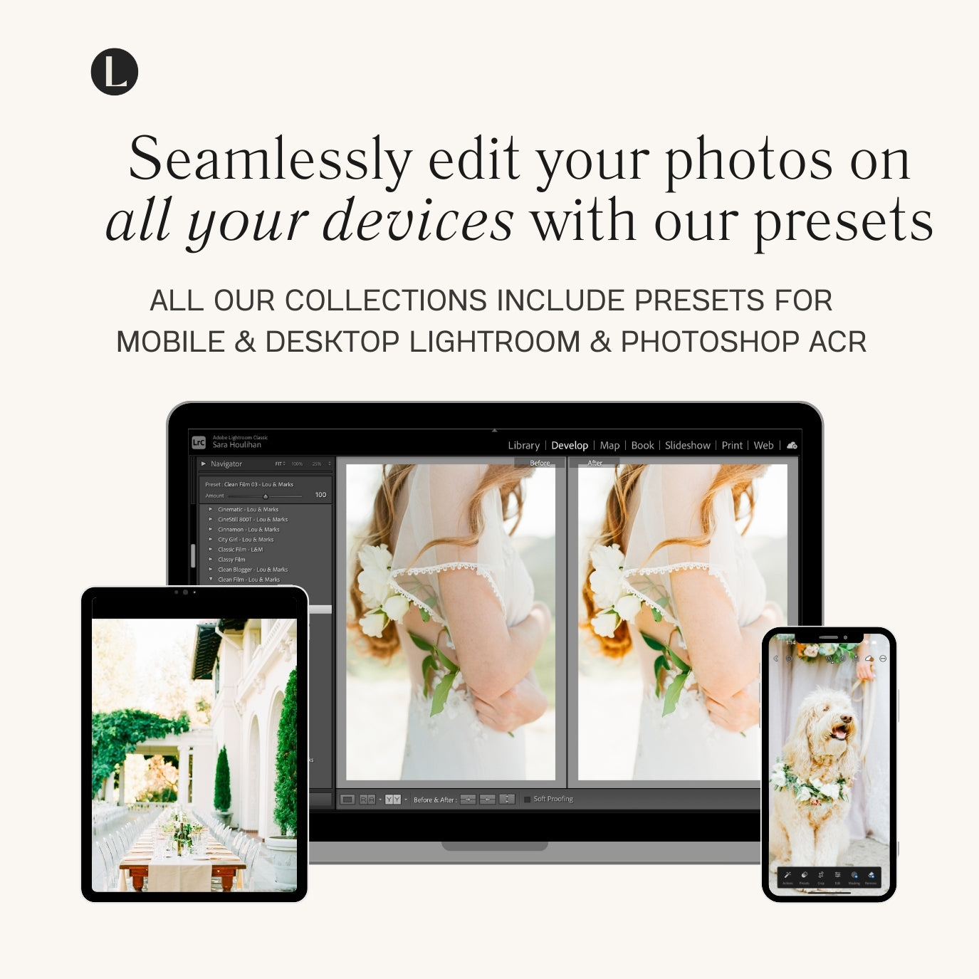 Clean Film Lightroom Presets for photographer and Instagram influencer photo editing in Adobe Lightroom by Lou Marks Presets