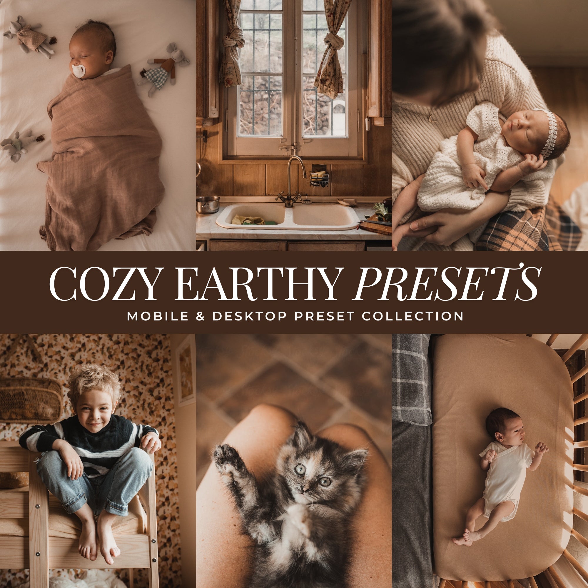 Cozy Earthy Lightroom Presets For Fall Portraits and indoor decor photos with brown and natural tones for photographer photo editing in Adobe Lightroom Mobile and Desktop by Lou And Marks