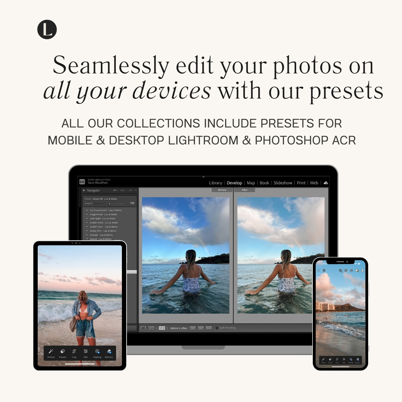 Hawaii Lightroom Presets for photographer and Instagram influencer photo editing in Adobe Lightroom by Lou And Marks Presets Mobile And Desktop
