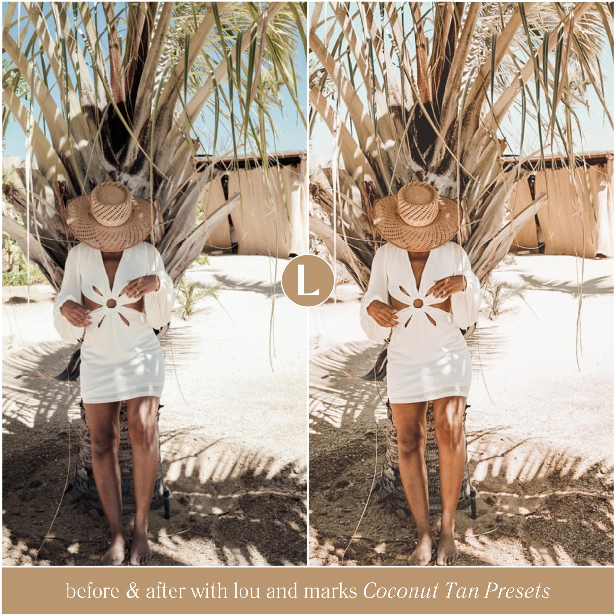 Coconut Tan Summer Lightroom Presets For Selfies and Travel Photographers By Lou And Marks
