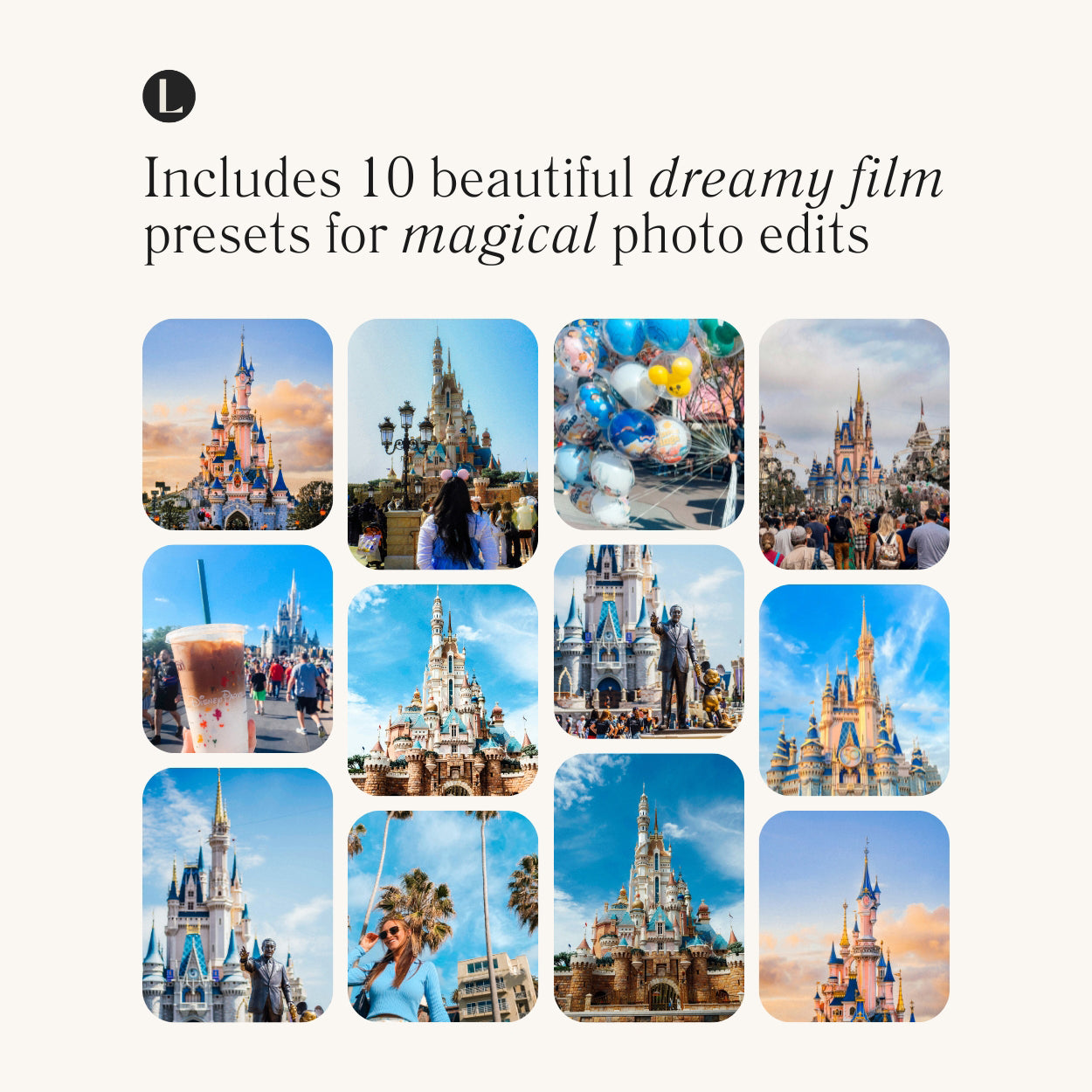 Magical Disney Film Lightroom Presets for Disney Photo editing for photographers and Instagram Influencers in Adobe Lightroom by Lou And Marks Presets Mobile and Desktop
