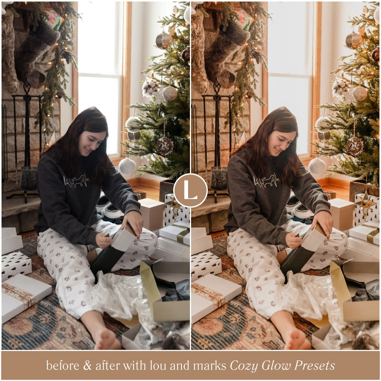 Cozy Glow Christmas Lightroom Presets For Photographer Holiday Photo Editing By Lou And Marks