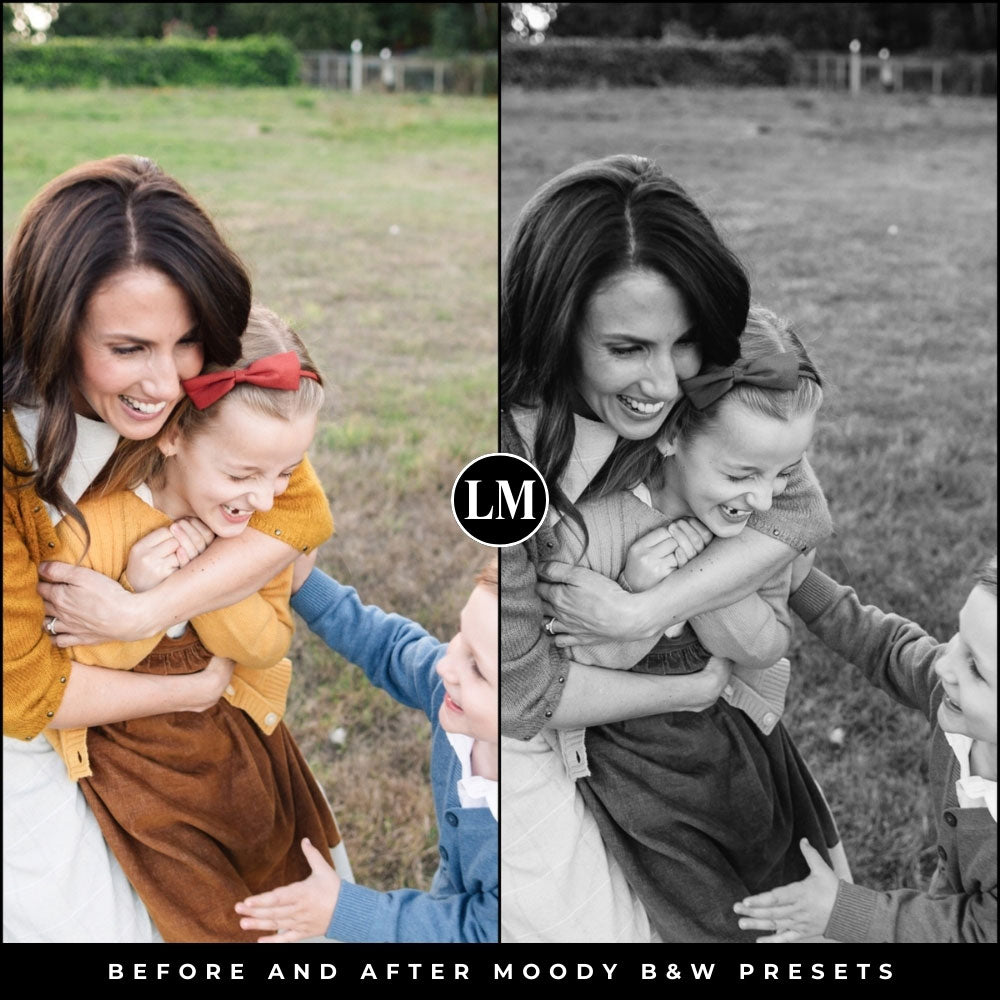 Moody Black and White Lightroom Presets by Lou and Marks Presets