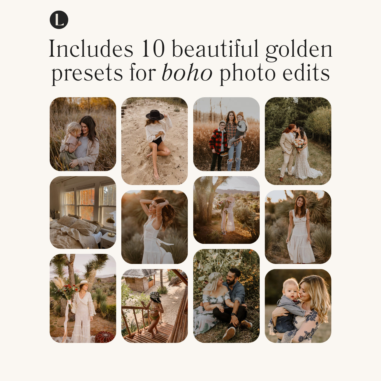 Golden Boho Lightroom Preset Collection For Adobe Lightroom Mobile And Desktop Lightroom And Photoshop Photo Editing For Instagram And photographers by Lou And Marks Preset