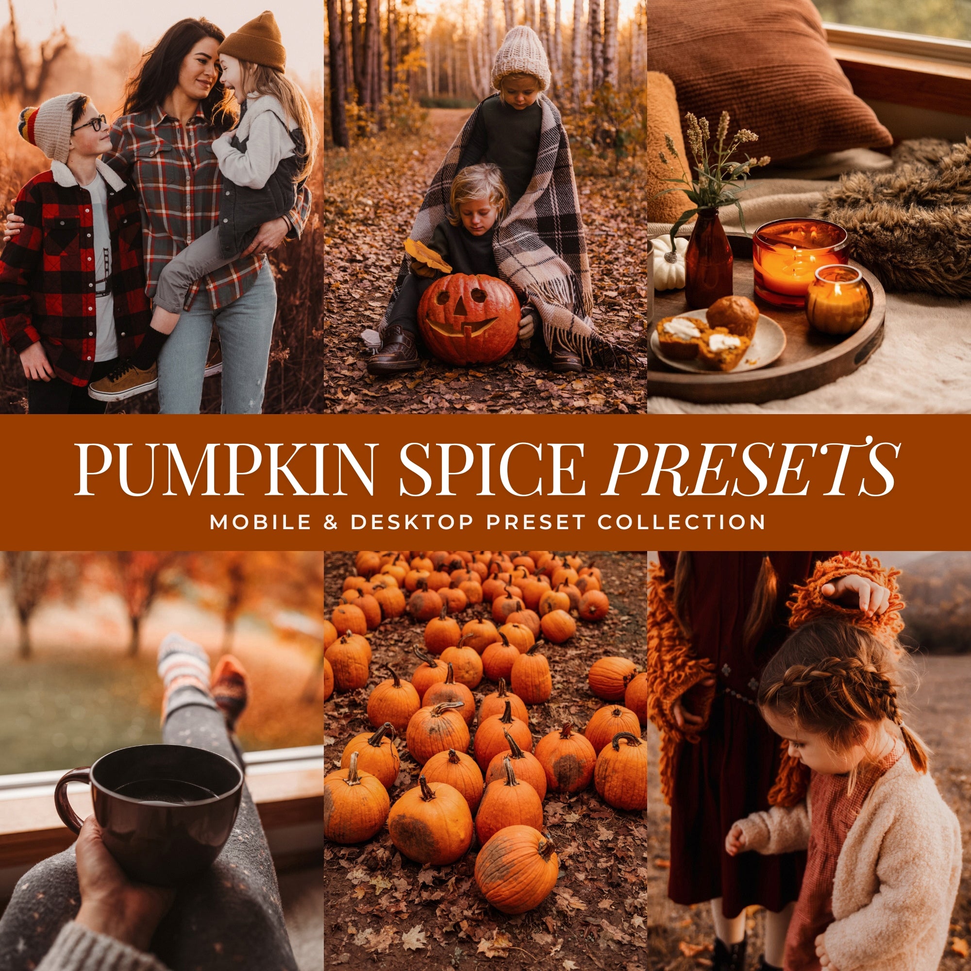 Pumpkin Spice Fall Lightroom Presets for family photos and portraits for fall by Lou And Marks Presets for editing photos in Adobe Lightroom Mobile and Desktop.