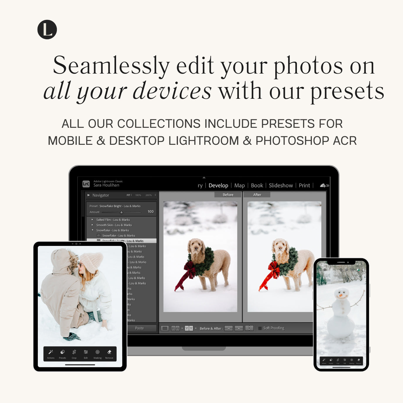 Snowflake Christmas Photo Presets And Winter Lightroom Presets For Adobe Lightroom Mobile And Desktop By Lou And Marks Presets New