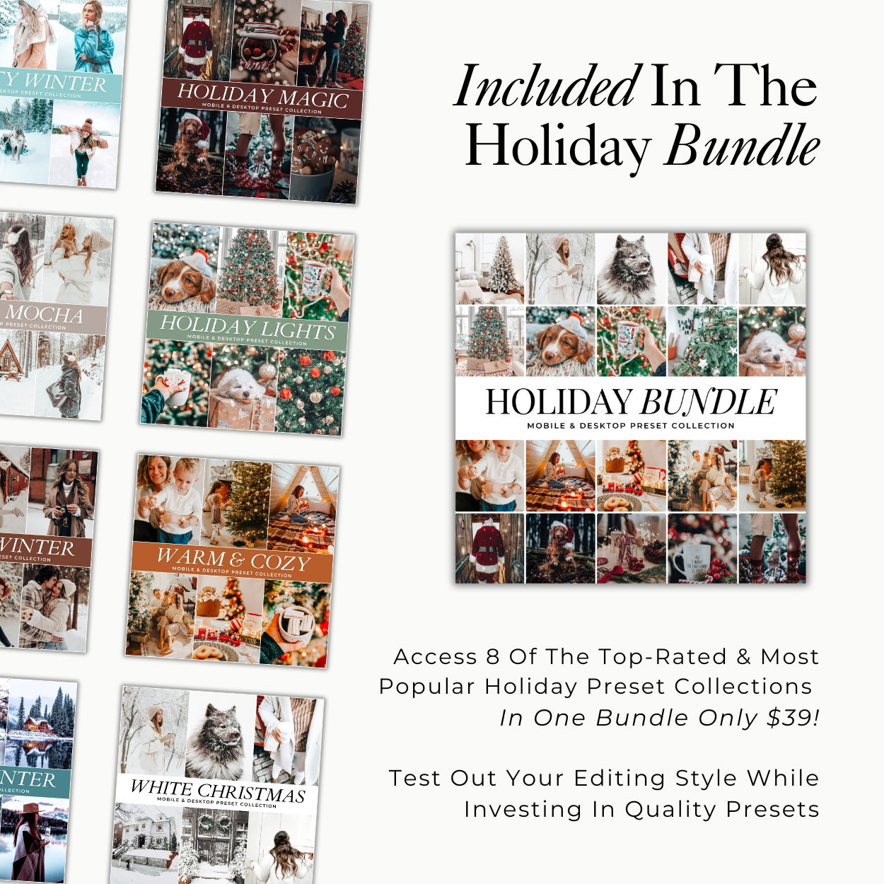 best holiday and winter Christmas Lightroom Presets for photo editing in adobe Lightroom mobile and desktop by Lou and marks presets