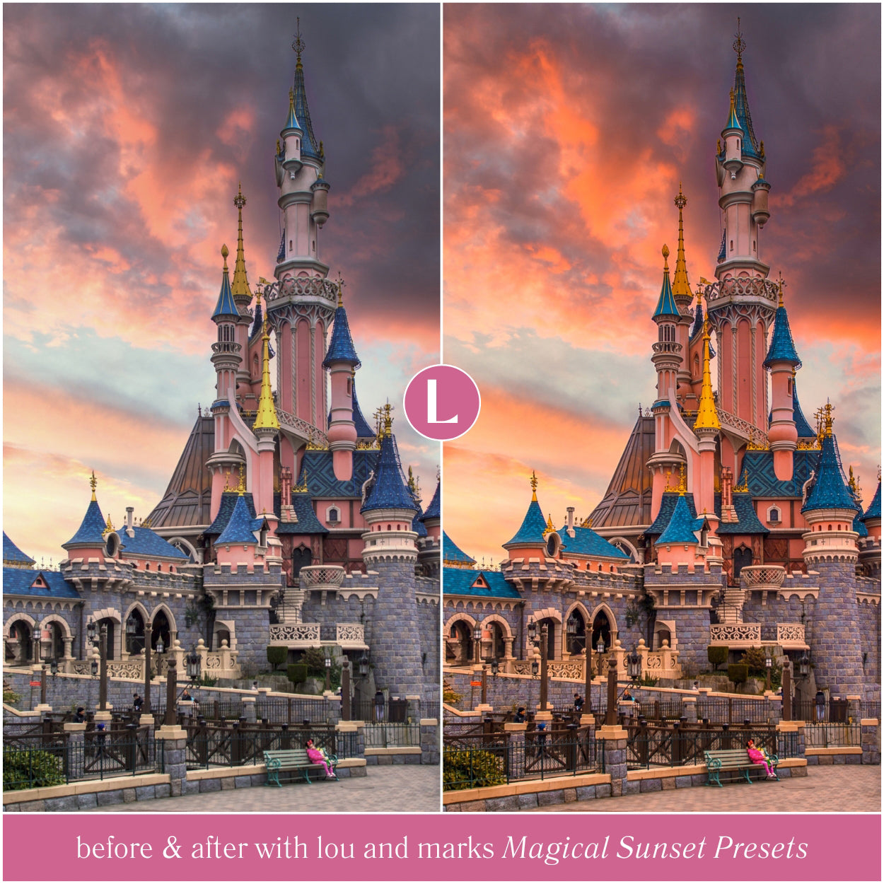 Magical Disney Sunset Lightroom Presets And Disney Presets For Instagram and Disneyland photographers