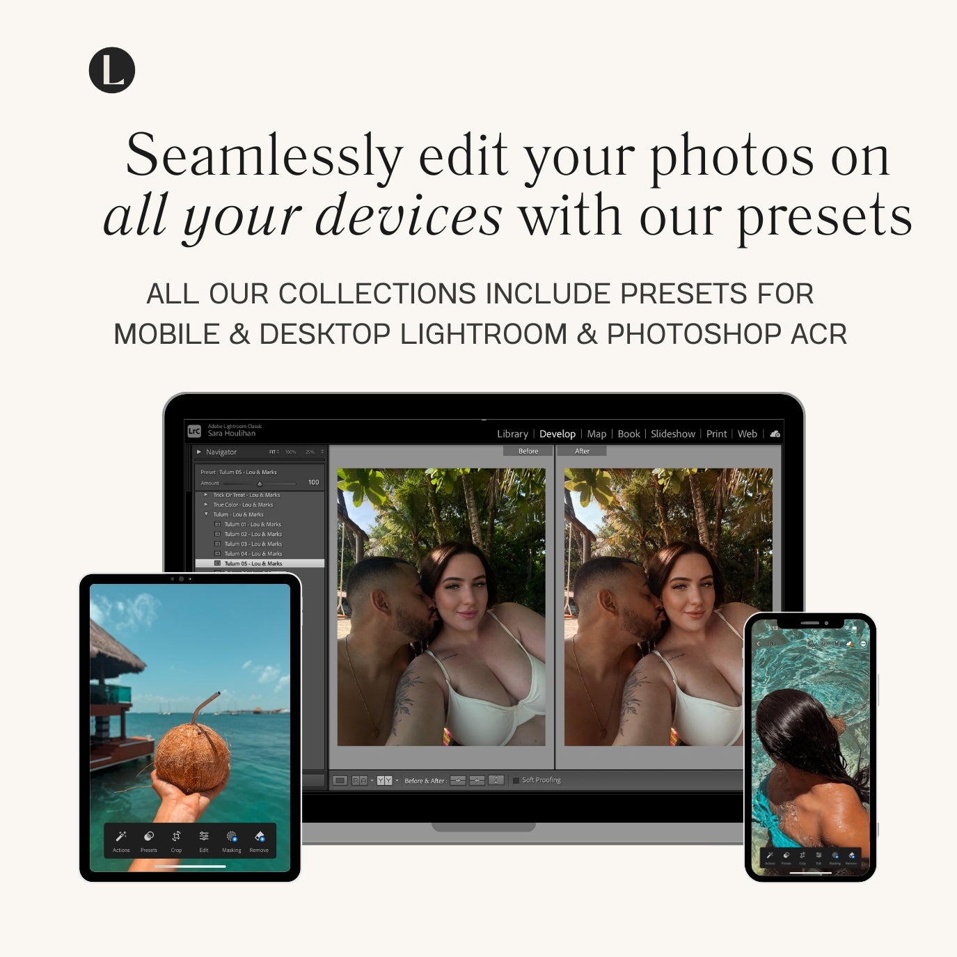 Tulum Beach Travel Lightroom Presets for travel photo editing for Instagram Bloggers By Lou And Marks Presets