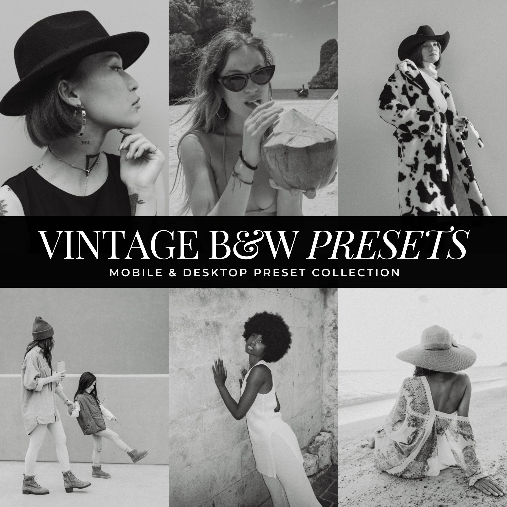 Vintage Black And White Lightroom Presets For Photographers and Instagram Influencers Photo Editing In Adobe Lightroom By Lou And Marks Presets