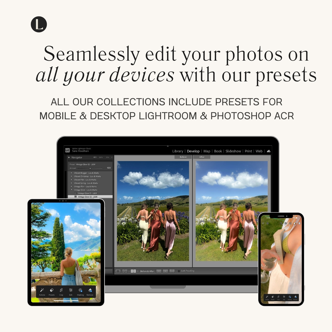 Vintage Glow 35mm Film Lightroom Presets for photographer and Instagram influencer photo editing in Adobe Lightroom by Lou And Marks Presets Mobile And Desktop