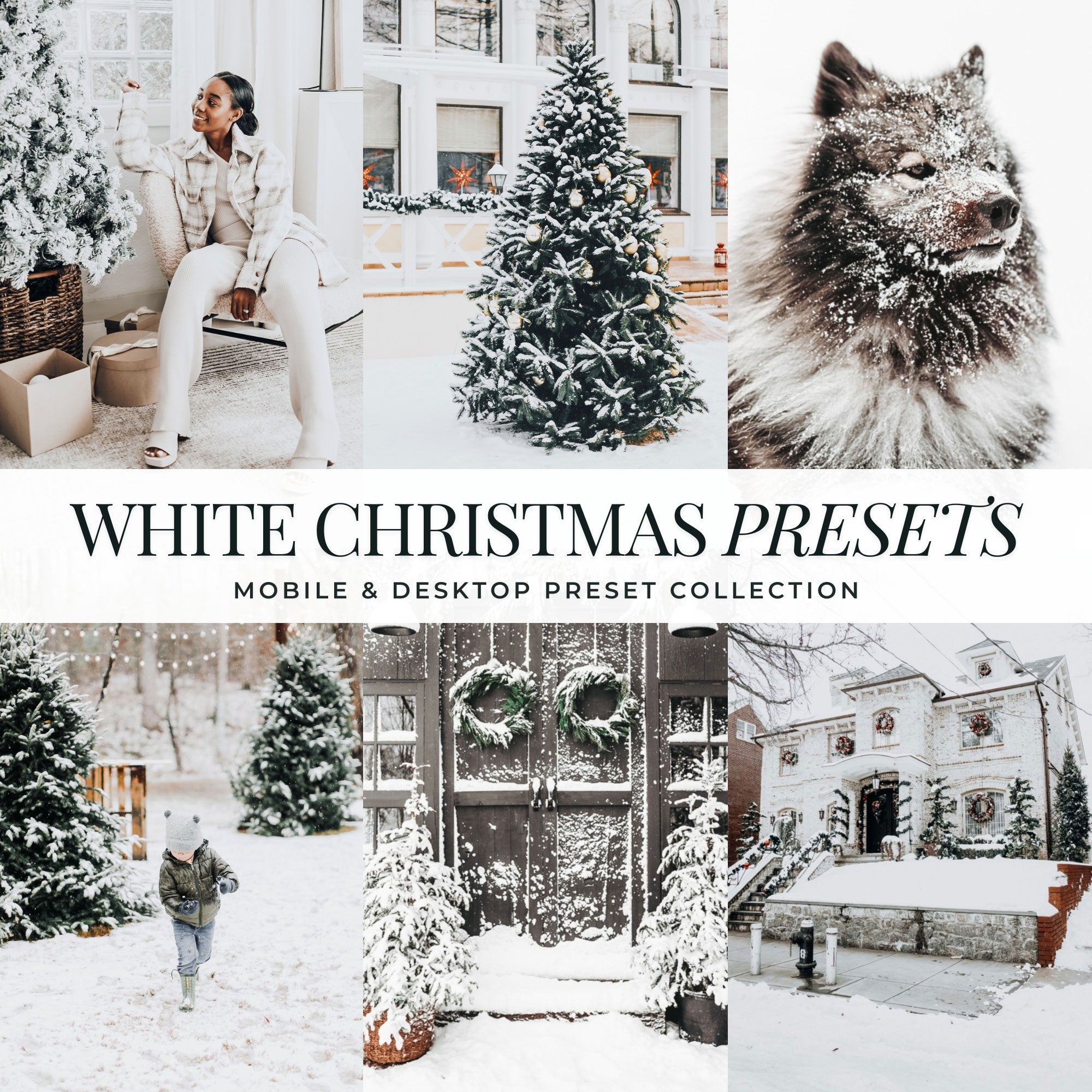 White Christmas Winter Lightroom Presets For Photographers and Instagram Influencers Photo Editing In Adobe Lightroom By Lou And Marks Presets