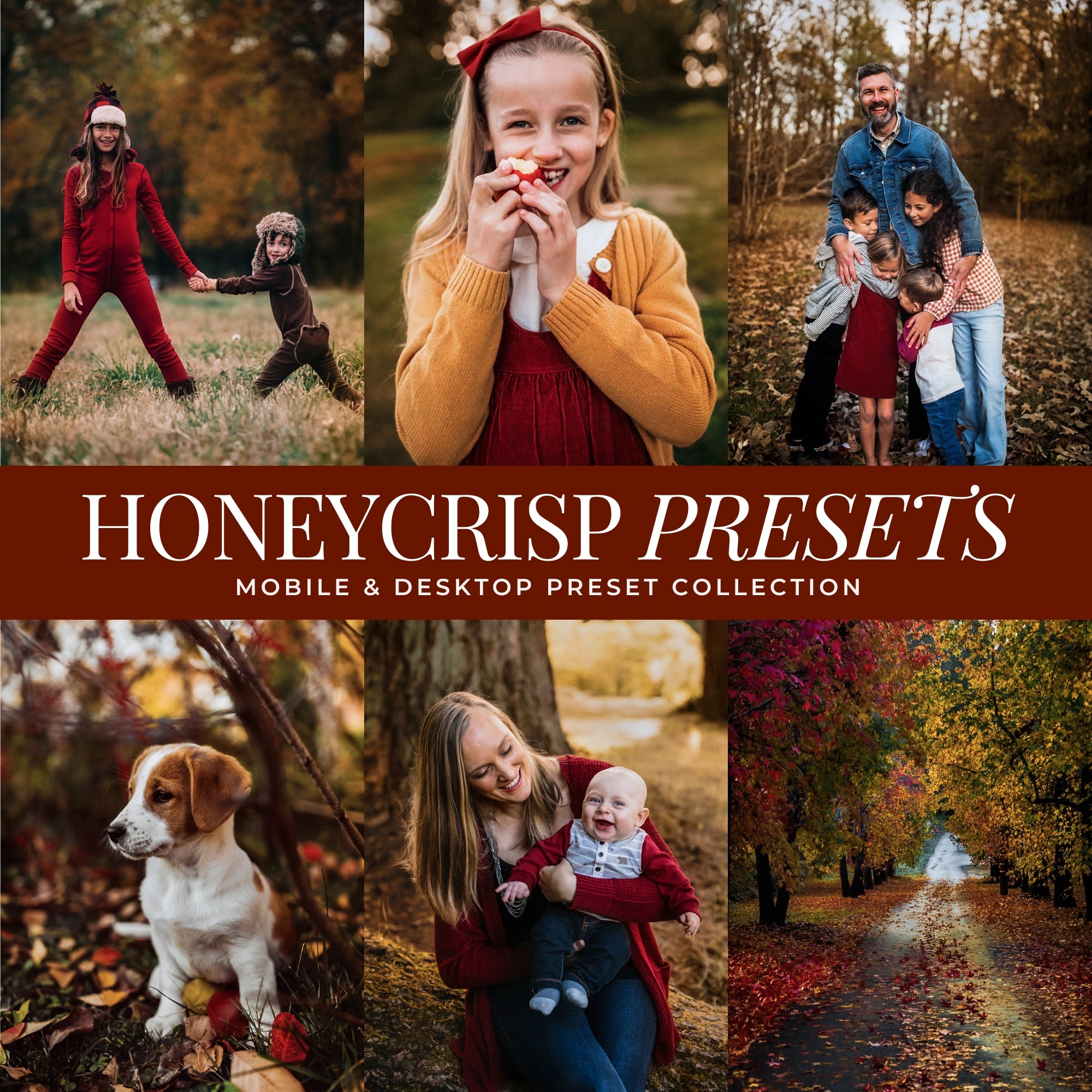 Honeycrisp Fall Lightroom Preset Collection by Lou And Marks Presets for Adobe Lightroom Mobile and Desktop For Fall Portrait Photo Editing and Photography
