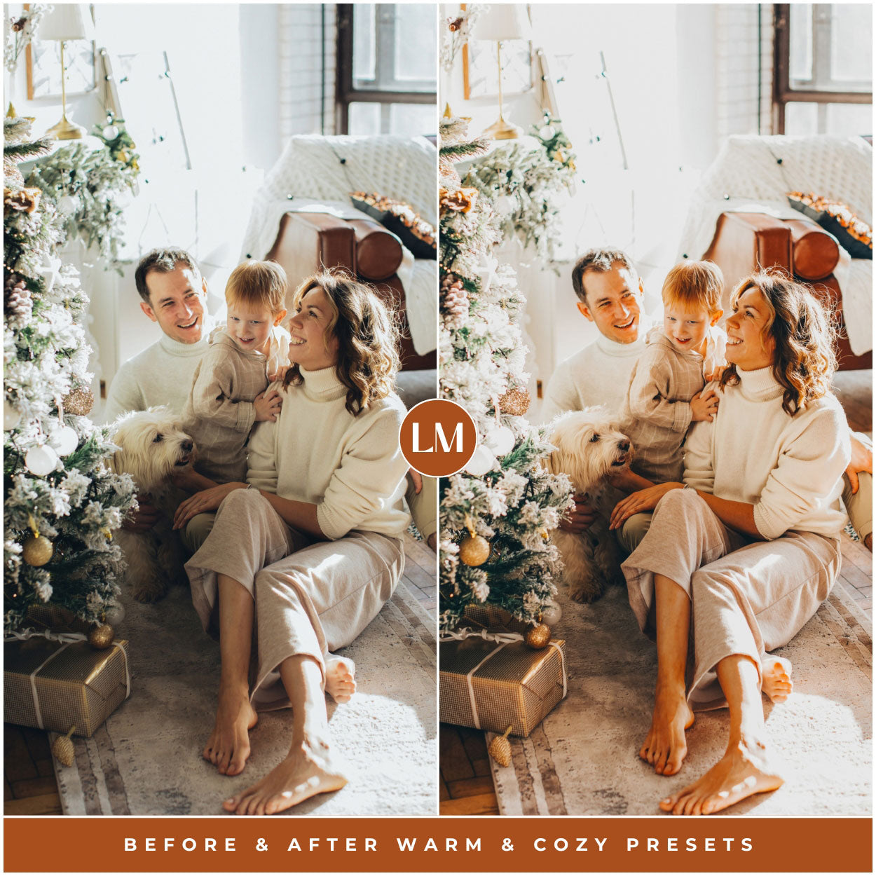 family Warm and Cozy Christmas Lightroom presets for adobe Lightroom by Lou and marks presets