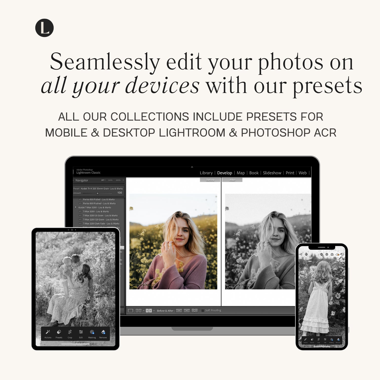 Kodak Tri X Film Lightroom Presets for photographer and Instagram influencer photo editing in Adobe Lightroom in one click mobile and desktop
