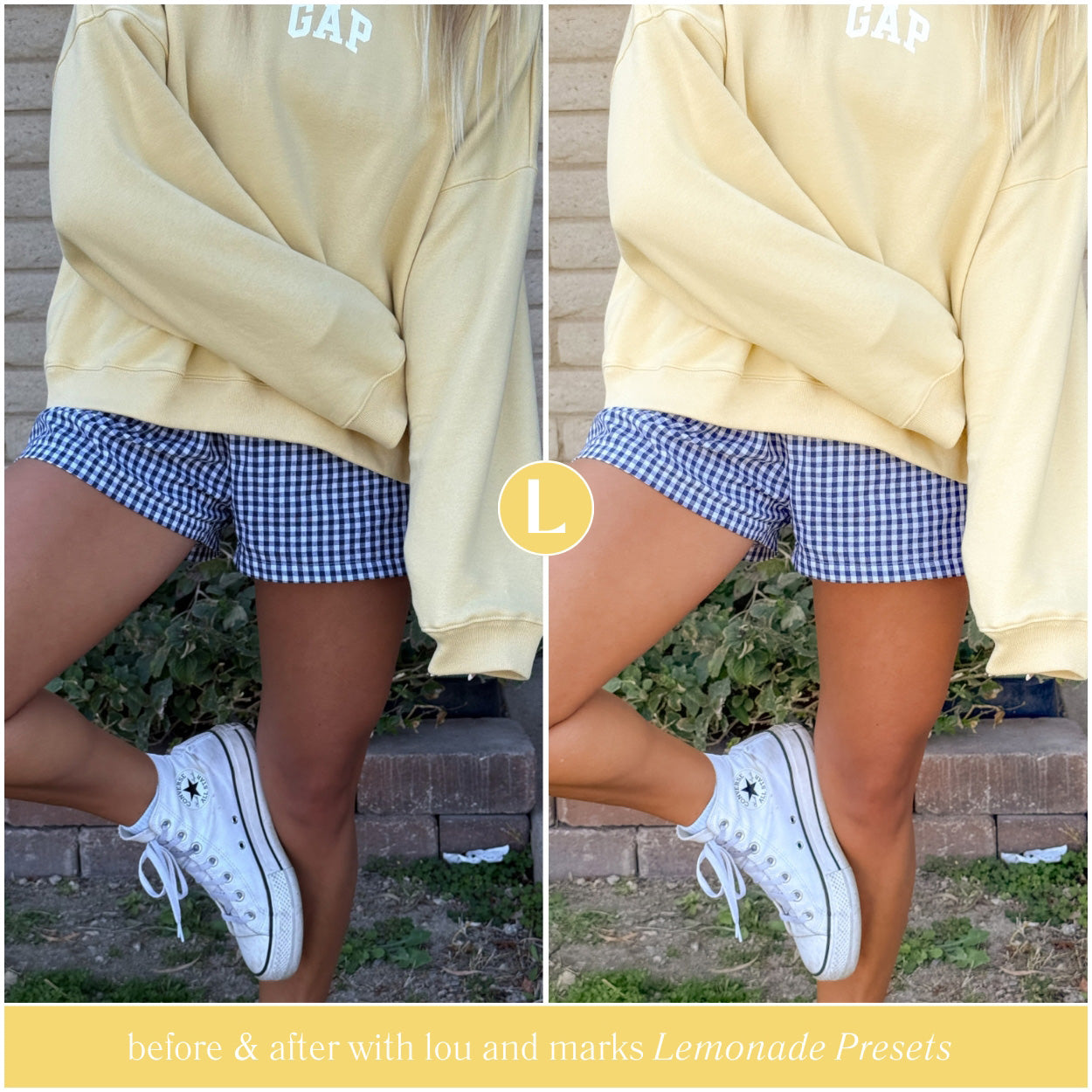 IG Lemonade Airy Warm Lightroom Presets For Adobe Photo Editing by Lightroom Mobile and Desktop create Professional photo edits for travel portraits and Instagram by Lou And Marks Presets
