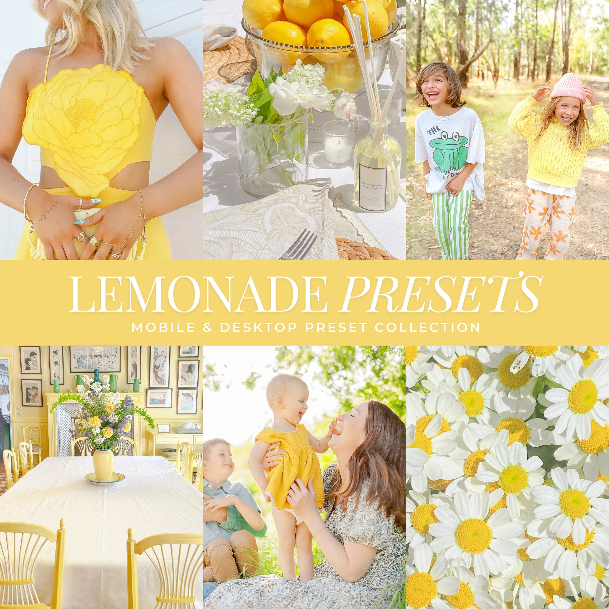 Lemonade Airy Warm Lightroom Presets For Adobe Photo Editing by Lightroom Mobile and Desktop create Professional photo edits for travel portraits and Instagram by Lou And Marks Presets