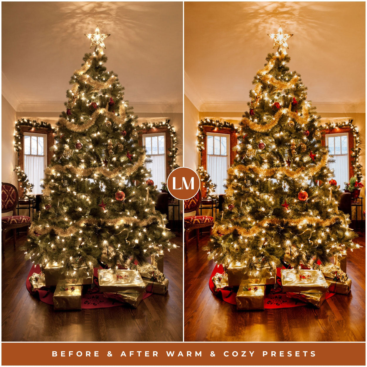new Warm and Cozy Christmas Lightroom presets for adobe Lightroom by Lou and marks presets