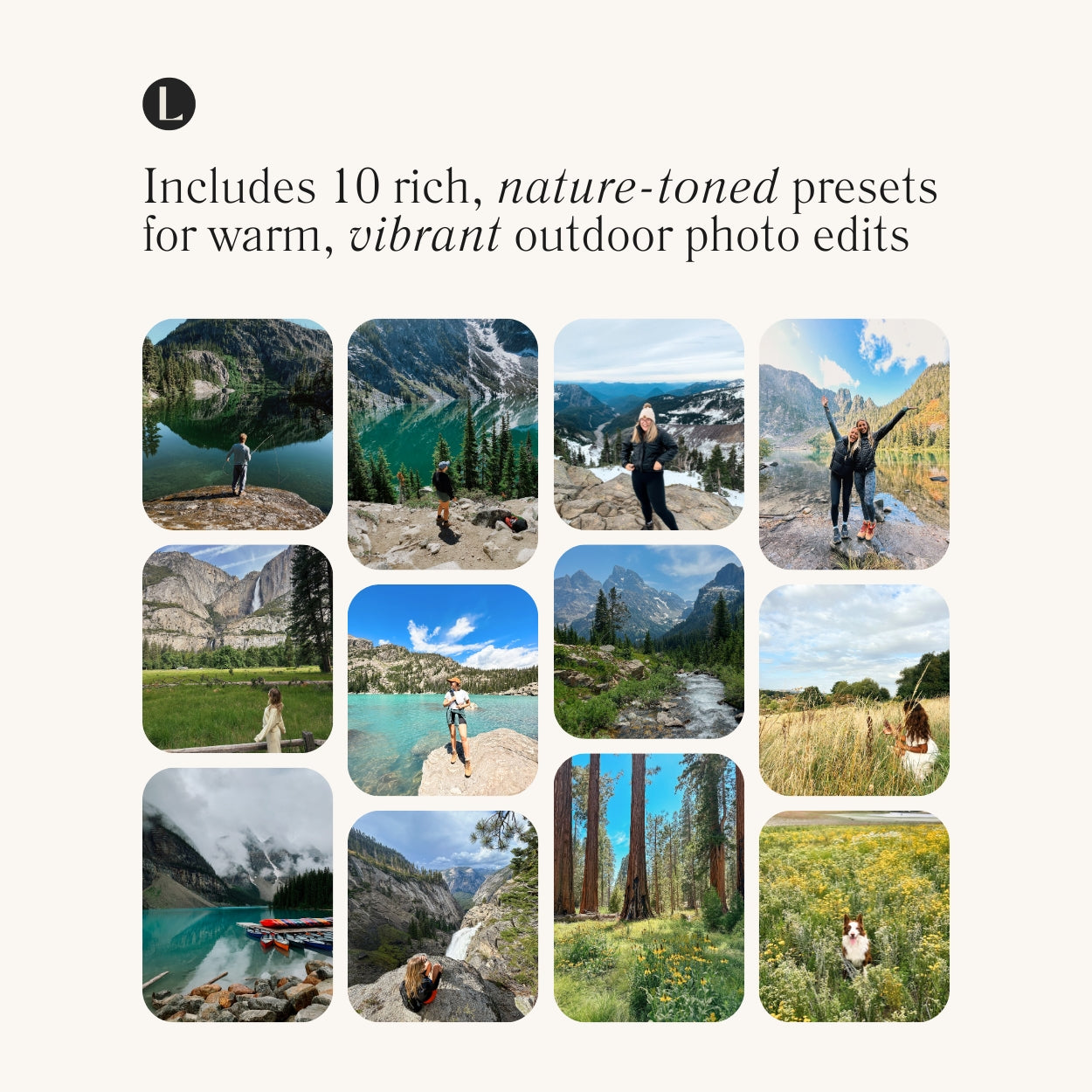 10 Outdoorsy Lightroom Presets For Adobe Photo Editing by Photographers in Adobe Lightroom Mobile and Desktop create professional photo edits for camping hiking and Landscape Instagram and portraits by Lou And Marks Presets
