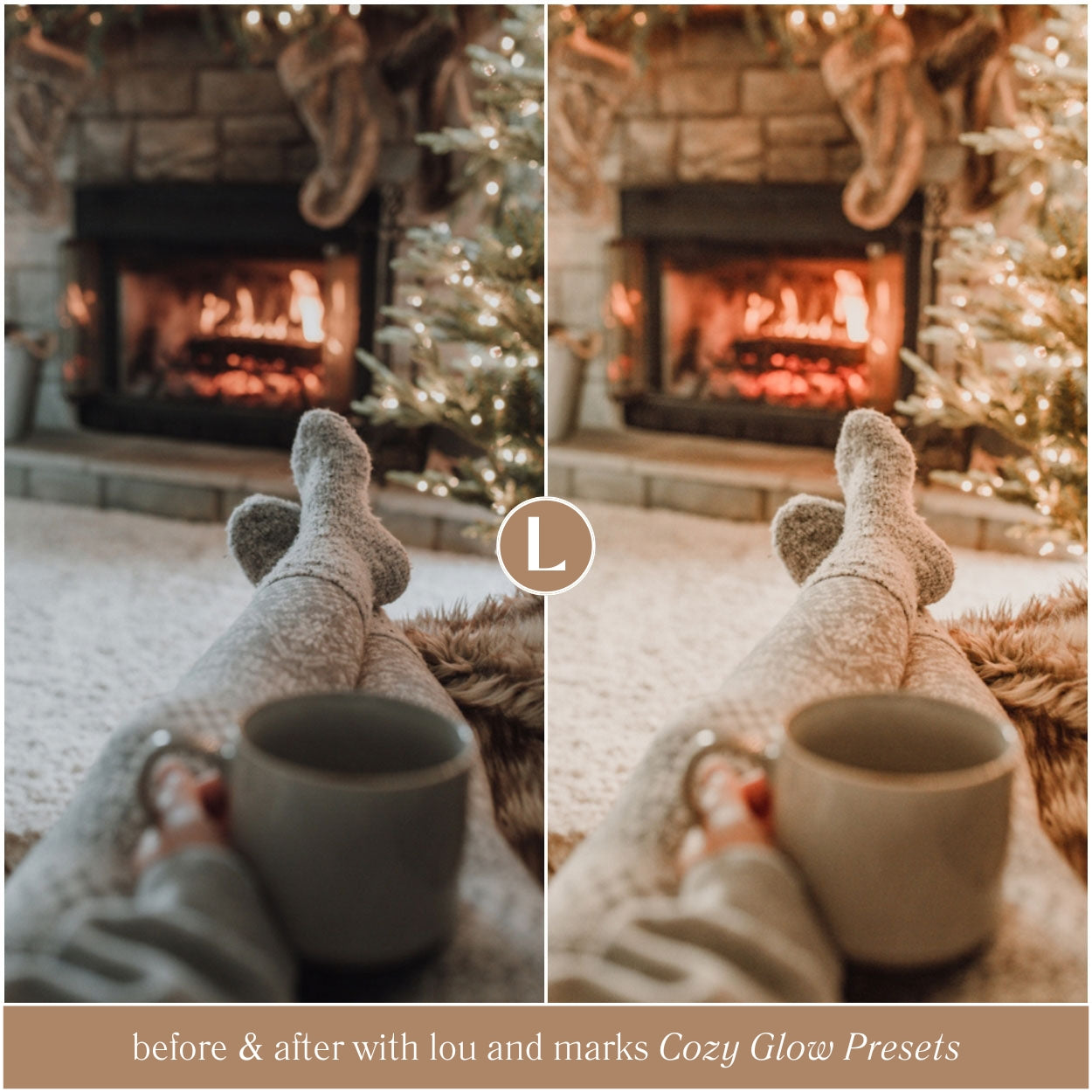 Cozy Glow Christmas Lightroom Presets For Photographer Holiday Photo Editing By Lou Marks Presets