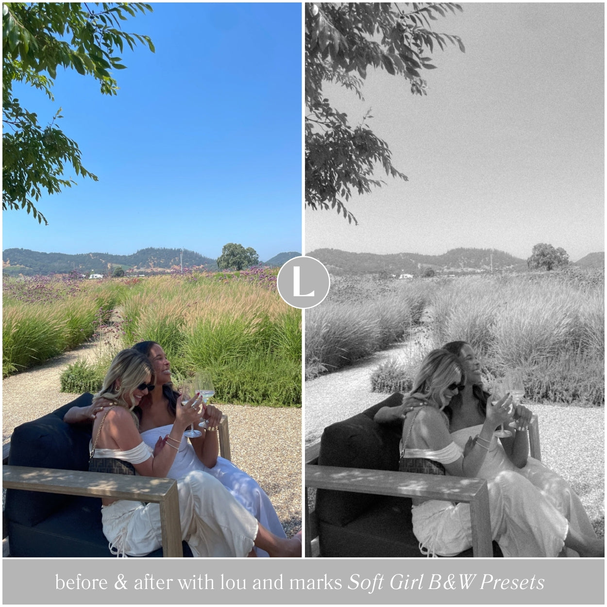 Soft Black And White Lightroom Presets For Adobe Photo Editing by Lightroom Mobile and Desktop create photo aesthetic photo edits for lifestyle and Instagram by Lou And Marks