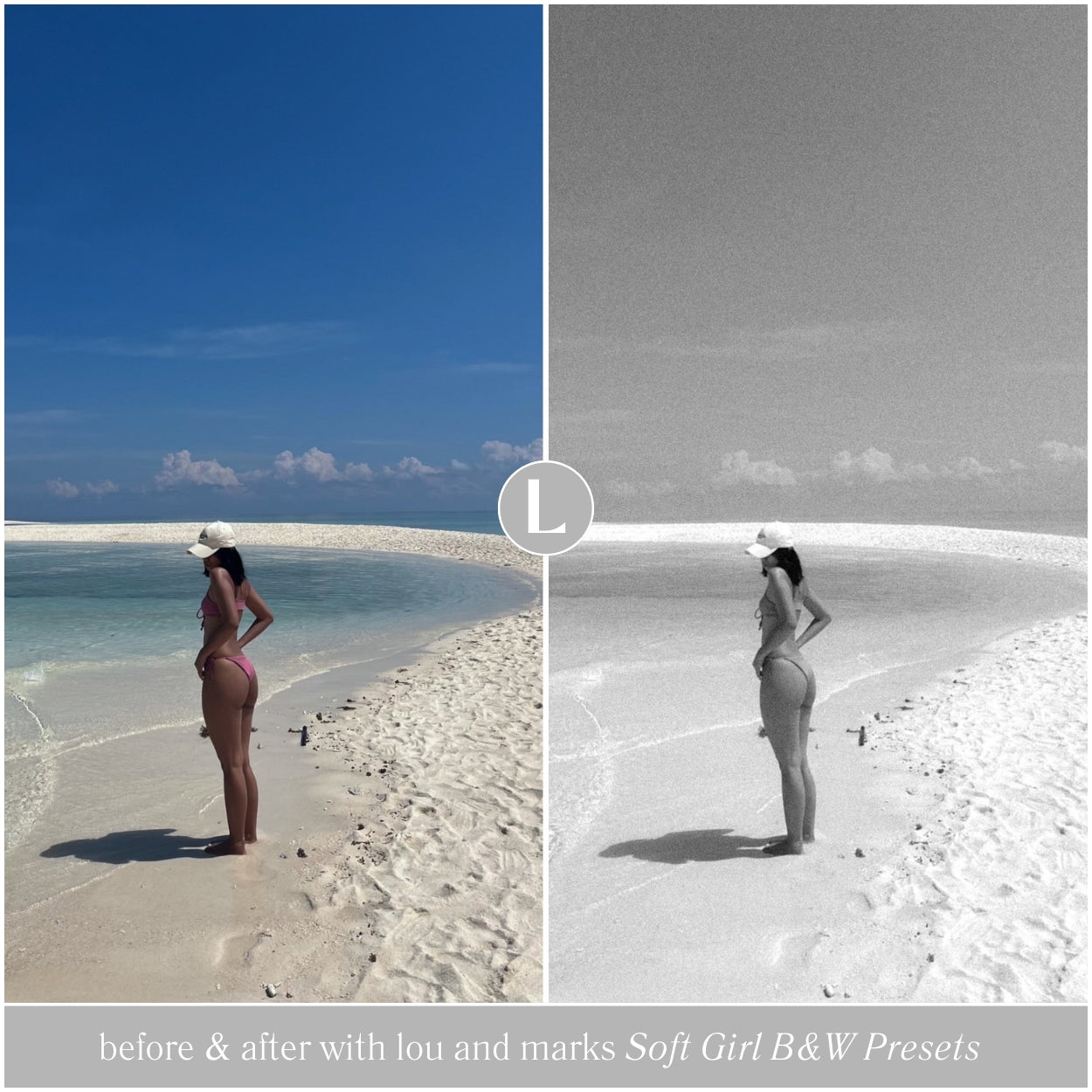 Selfie Soft Black And White Lightroom Presets For Adobe Photo Editing by Lightroom Mobile and Desktop create photo aesthetic photo edits for lifestyle and Instagram by Lou And Marks Presets