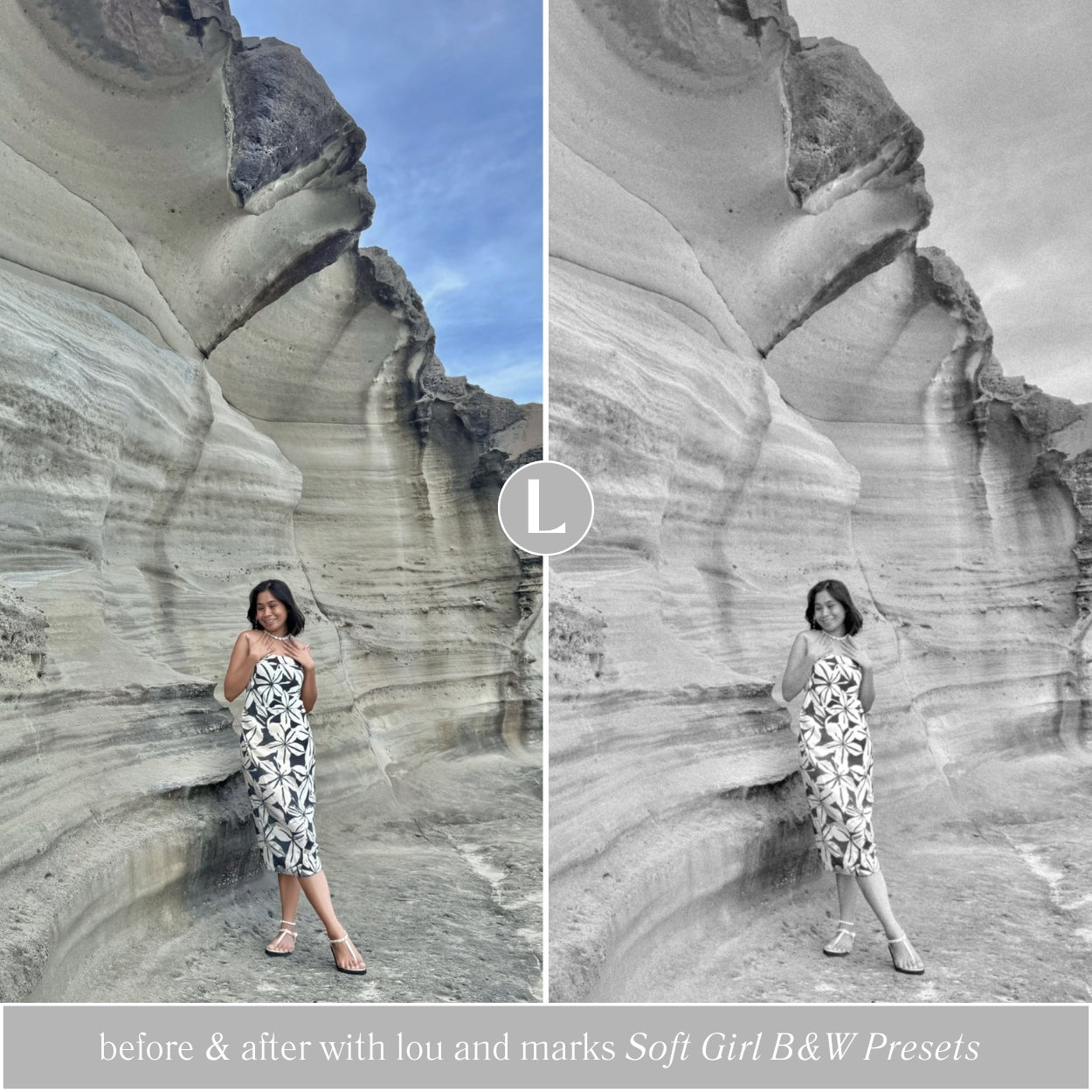 Travel Soft Black And White Lightroom Presets For Adobe Photo Editing by Lightroom Mobile and Desktop create photo aesthetic photo edits for lifestyle and Instagram by Lou And Marks Presets