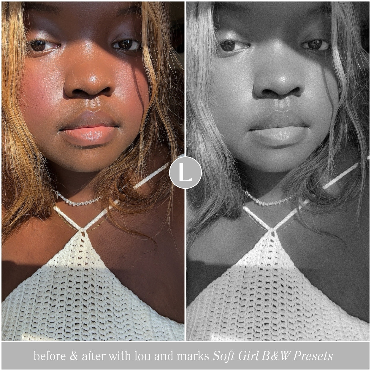 Best Soft Black And White Lightroom Presets For Adobe Photo Editing by Lightroom Mobile and Desktop create photo aesthetic photo edits for lifestyle and Instagram by Lou And Marks Presets