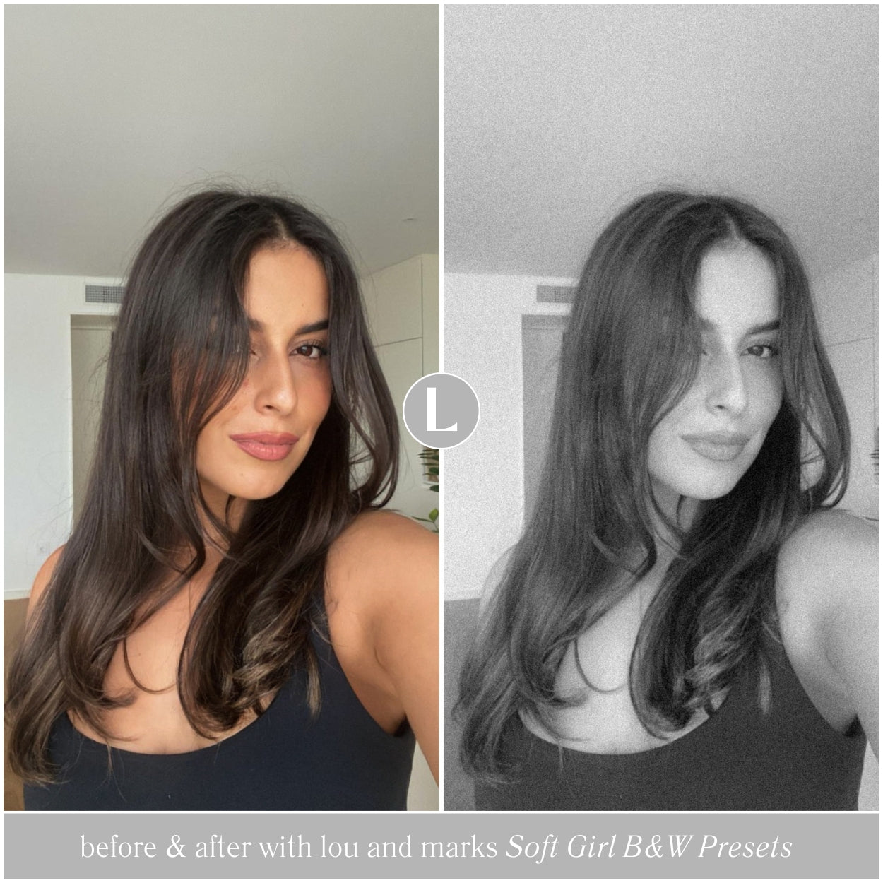 Dream Soft Black And White Lightroom Presets For Adobe Photo Editing by Lightroom Mobile and Desktop create photo aesthetic photo edits for lifestyle and Instagram by Lou And Marks Presets