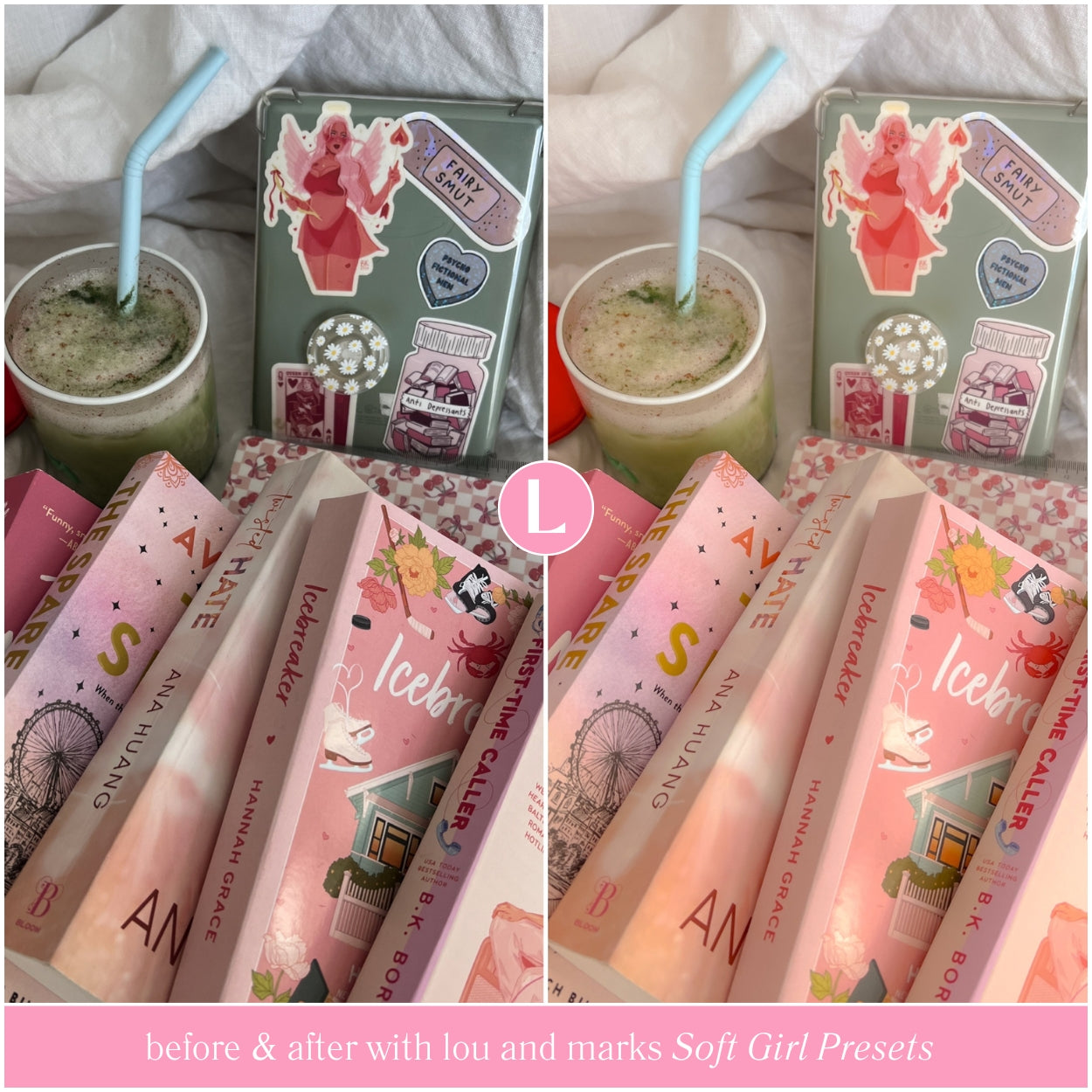 Pink Soft Girl Lightroom Presets For Adobe Photo Editing by Lightroom Mobile and Desktop create photo aesthetic photo edits for lifestyle and Instagram by Lou And Marks Presets