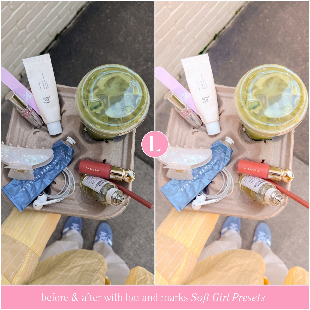 Product Soft Girl Lightroom Presets For Adobe Photo Editing by Lightroom Mobile and Desktop create photo aesthetic photo edits for lifestyle and Instagram by Lou And Marks Presets