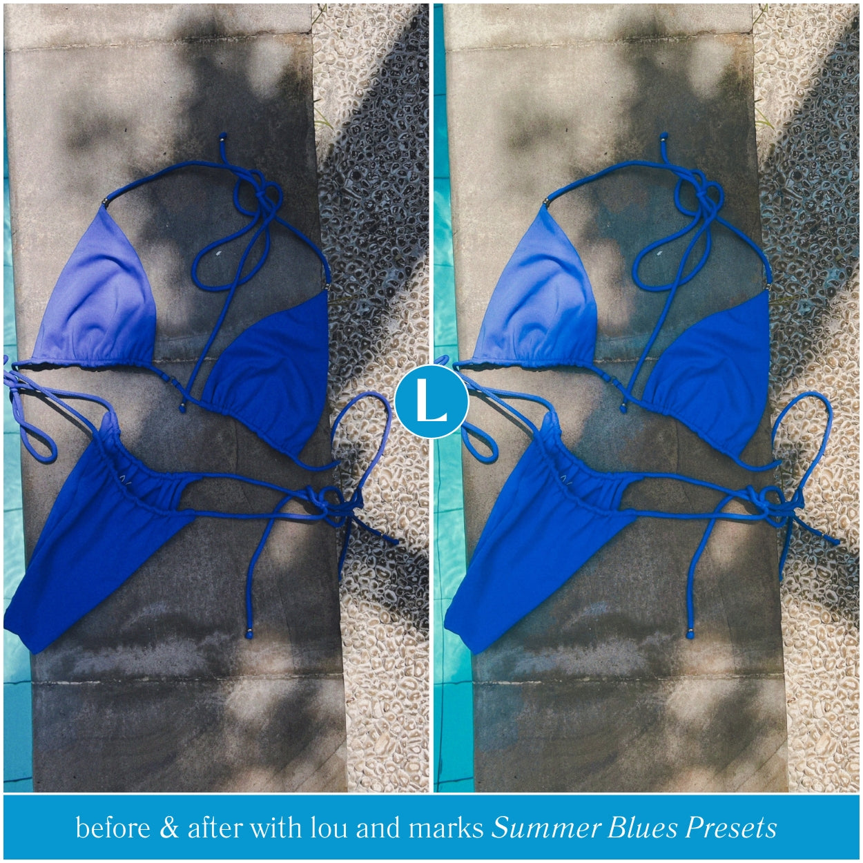 Summer Blues Lightroom Presets For Adobe Photo Editing by Lightroom Mobile and Desktop create trendy film photo edits for travel lifestyle and Influencers by Lou And Marks Presets
