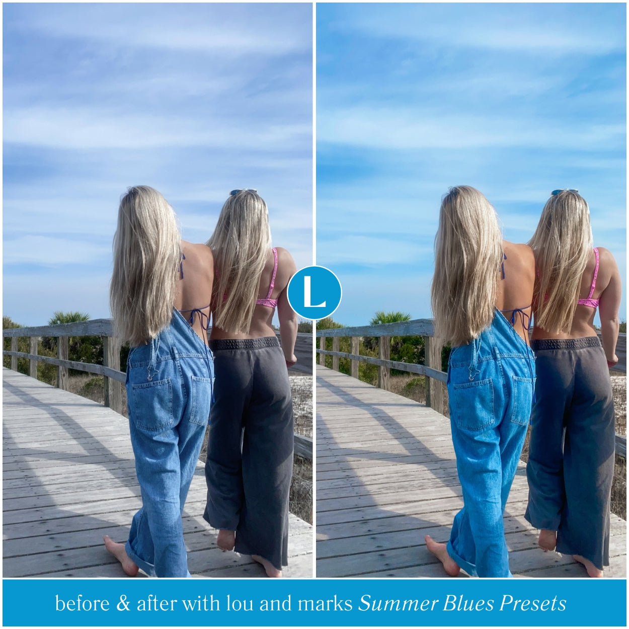Summer Blues Lightroom Presets For Adobe Photo Editing by Lightroom Mobile and Desktop create trendy film photo edits for travel Instagram by Lou And Marks Presets