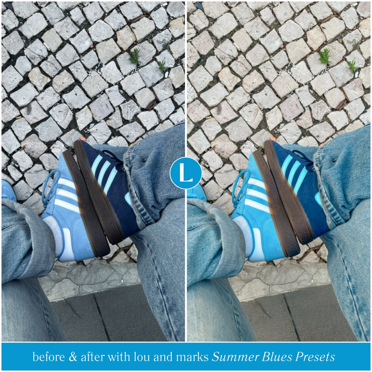 Summer Blues Lightroom Presets For Adobe Photo Editing by Lightroom Mobile and Desktop create trendy film photo edits for travel lifestyle by Lou And Marks Presets