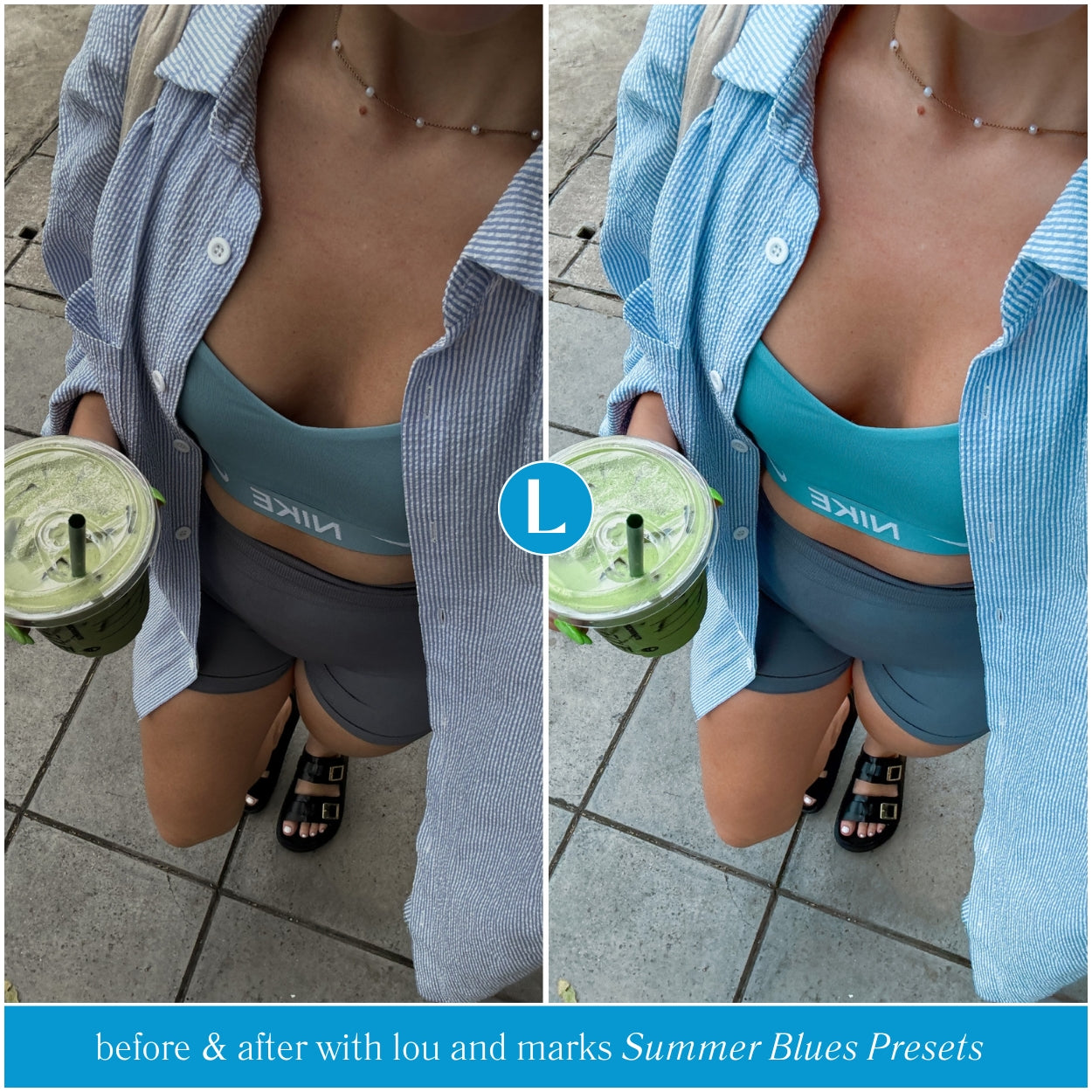 Summer Blues Lightroom Presets For Adobe Photo Editing by Lightroom Mobile and Desktop create trendy film photo edits for travel lifestyle and Instagram by Lou And Marks Preset