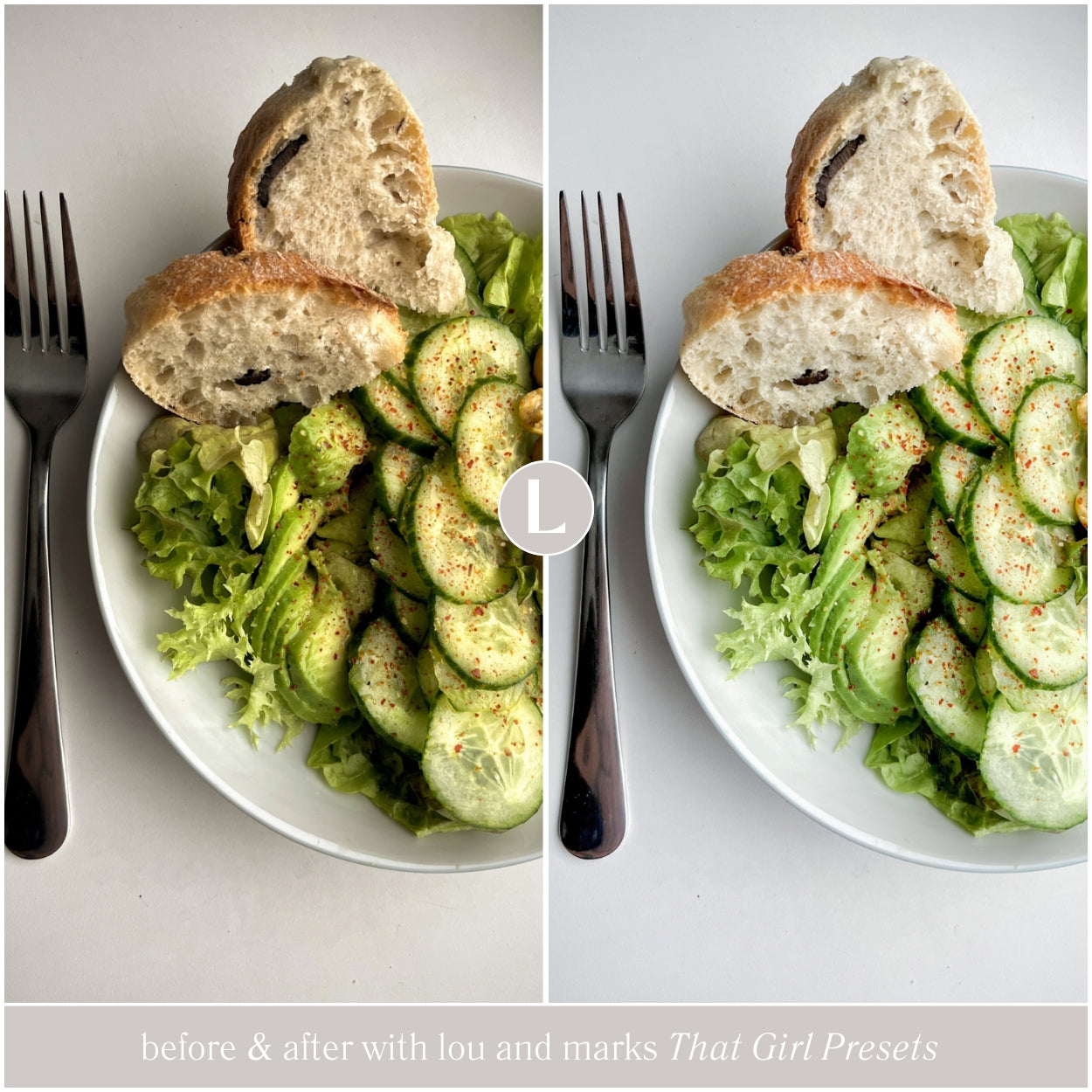 Food That Girl Clean Lightroom Presets For Adobe Photo Editing by Lightroom Mobile and Desktop create photo aesthetic photo edits for lifestyle and Instagram by Lou And Marks Presets