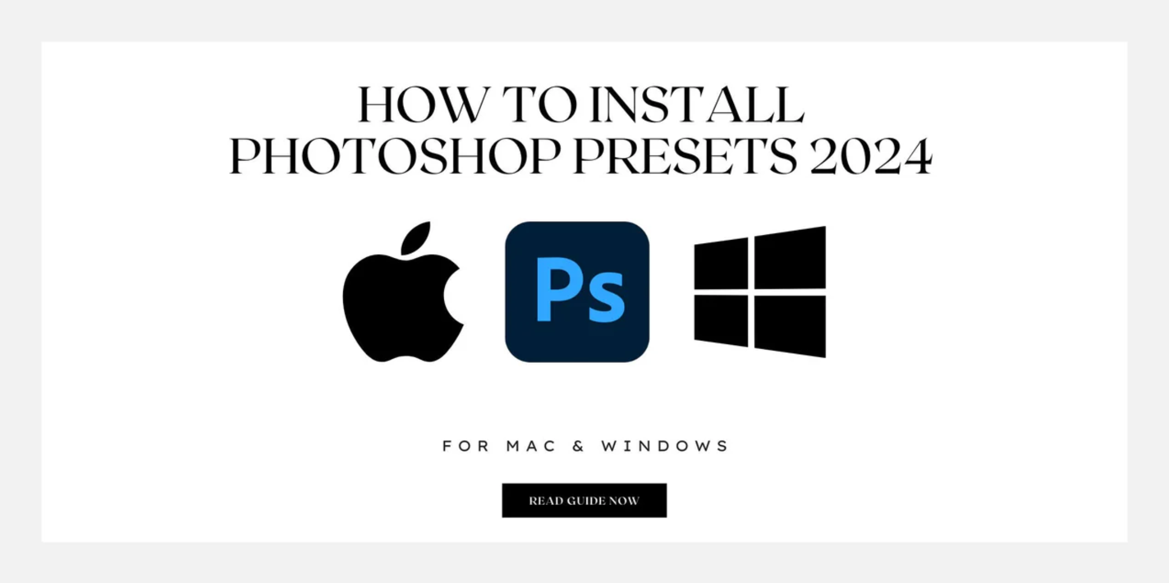 How to install Photoshop ACR Presets