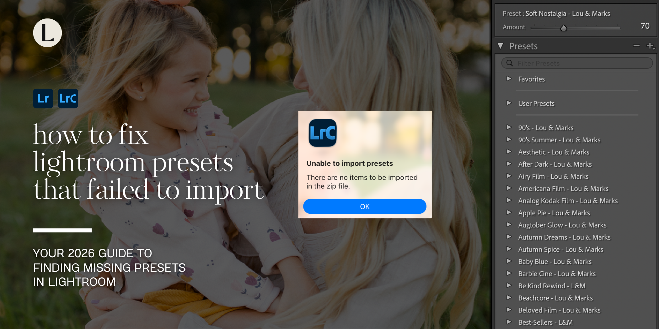 How to fix Lightroom Presets that failed to import in Lightroom Desktop & Lightroom Mobile
