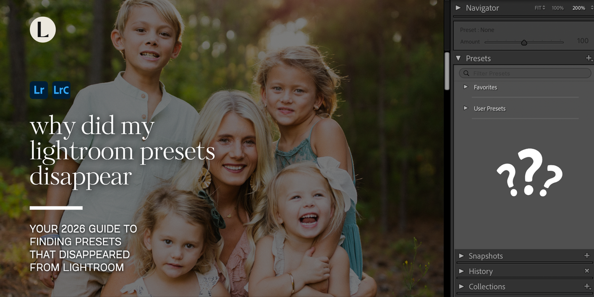 Why did my Lightroom presets disappear guide with missing presets shown in Lightroom Classic