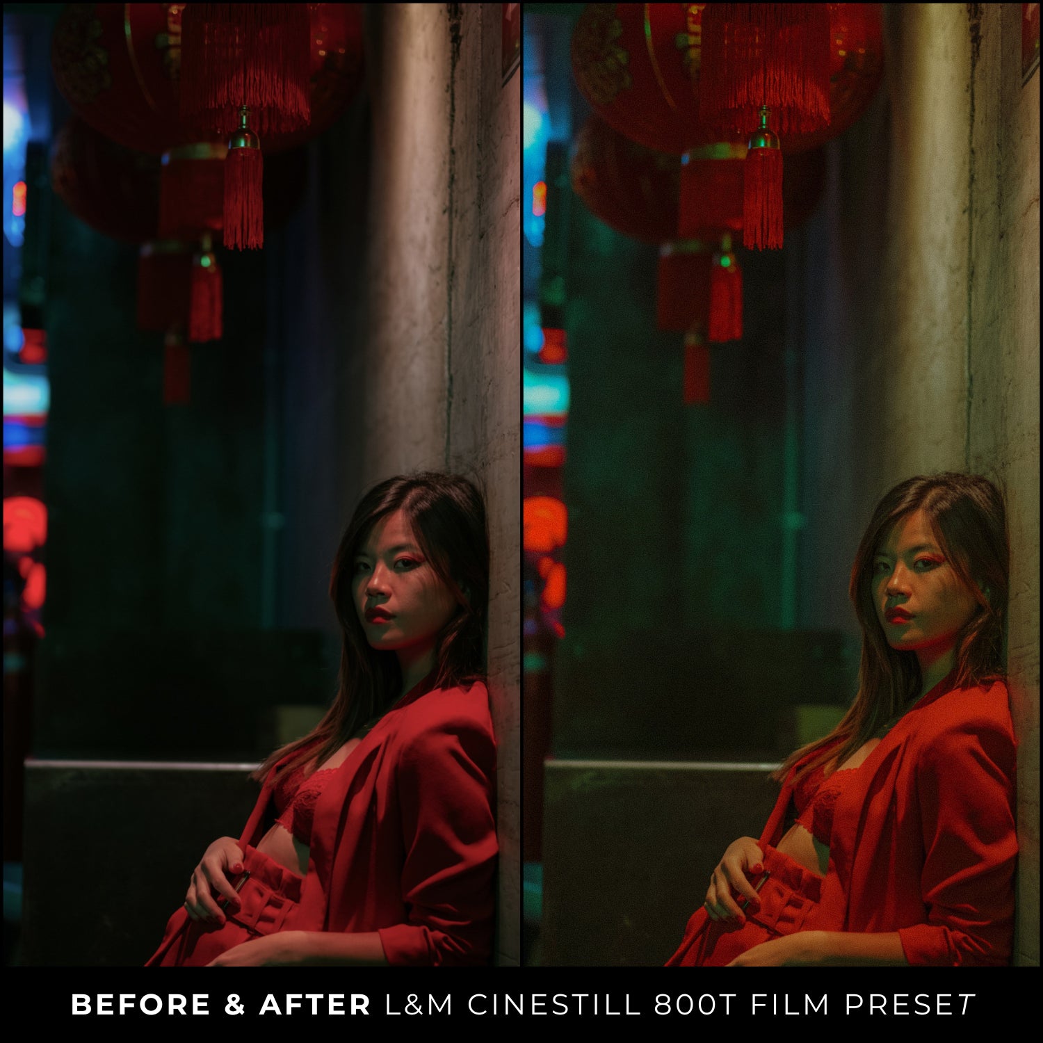 Portrait CineStill 800t Film Lightroom Presets The Best Film Photo Editing Preset Filters For An Analog Vintage Retro Film Look With Lightroom Mobile And Desktop For Photographers and Instagram Influencers By Lou And Marks Presets