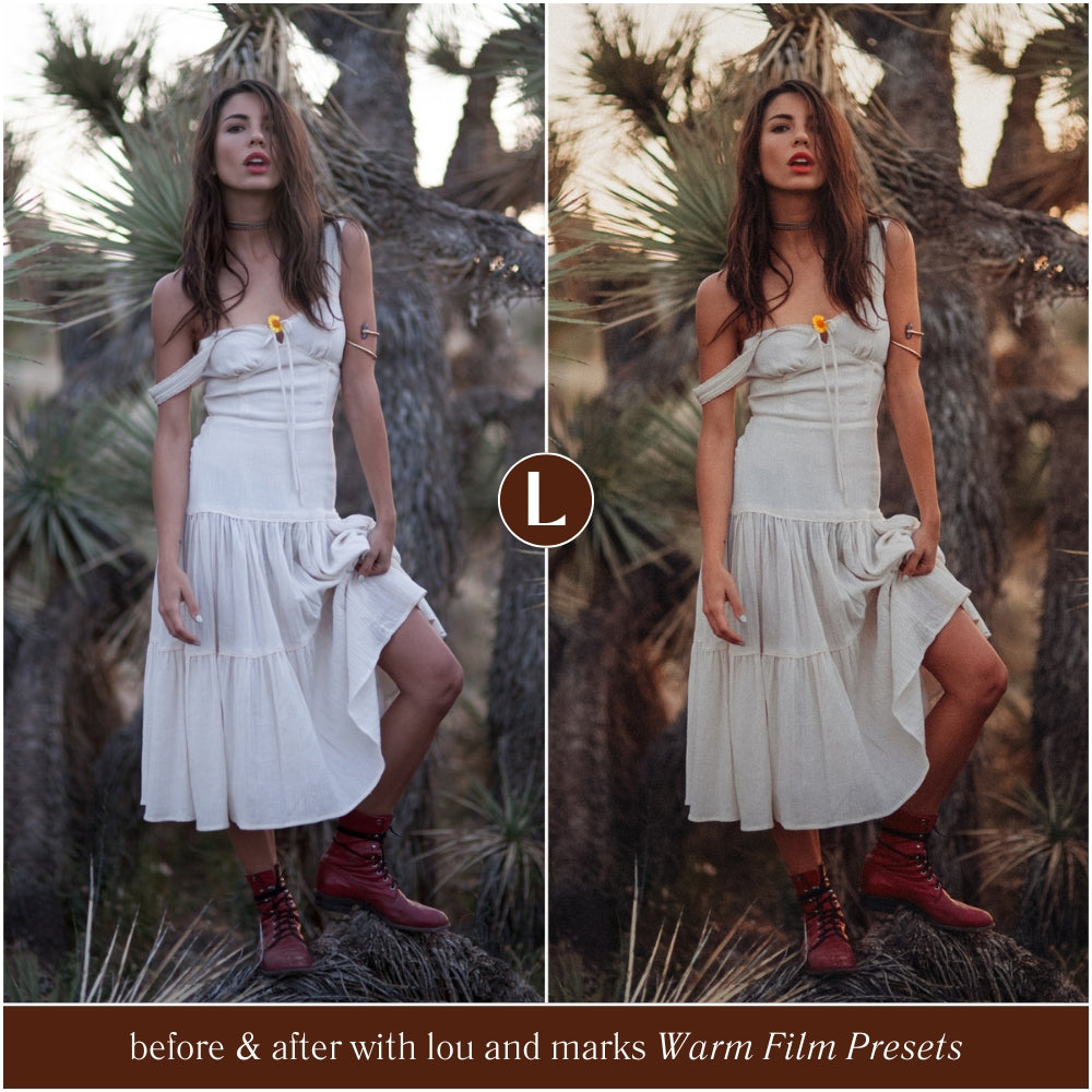 best warm film editorial Lightroom presets by Lou and Marks presets