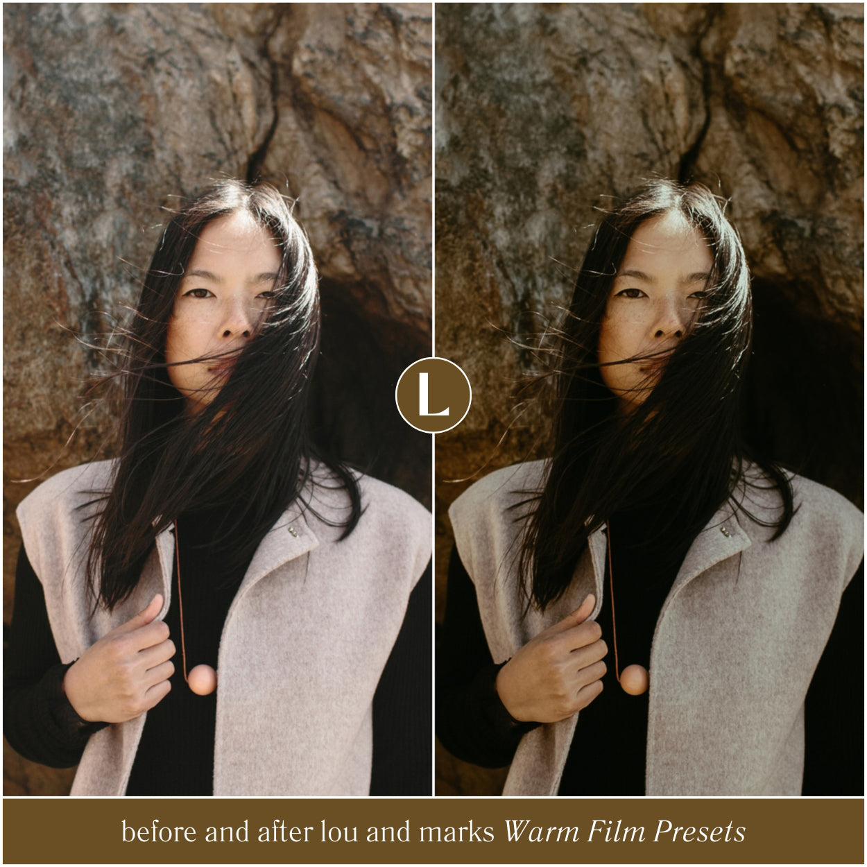 best warm film editorial Lightroom presets by Lou and Marks presets