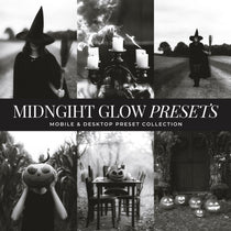 Midnight Glow 16mm Spooky Vintage Black and White Film Lightroom Presets for Fall and Halloween by Lou And Marks Presets