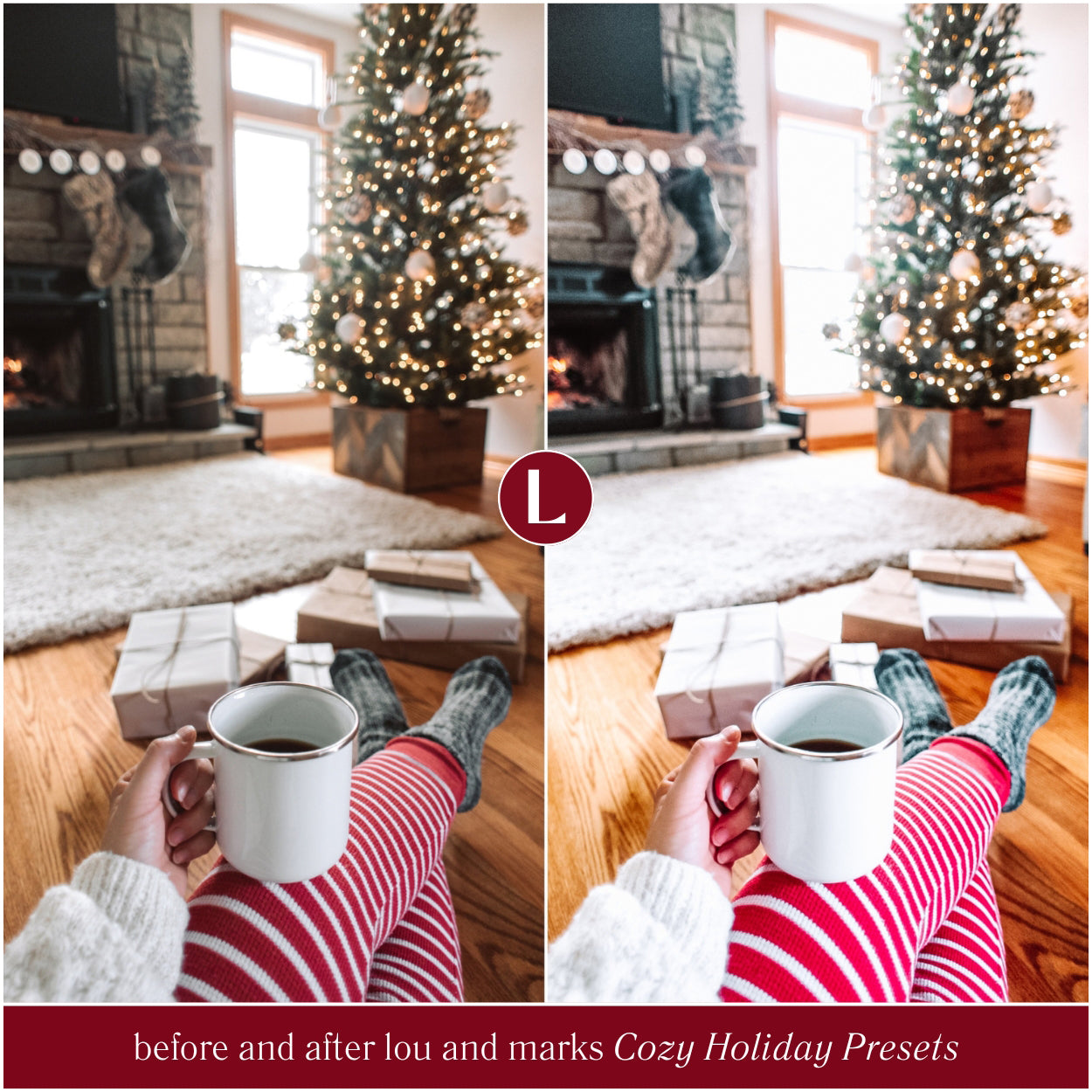 Cozy Holiday Lightroom Presets By Lou And Marks Presets For Christmas photo editing For Home Decor Photos