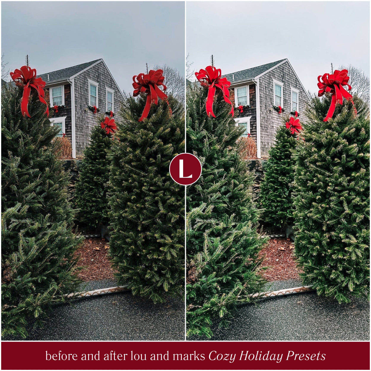 Cozy Holiday Lightroom Presets By Lou And Marks Presets For Christmas photo editing Tree Photo Filters