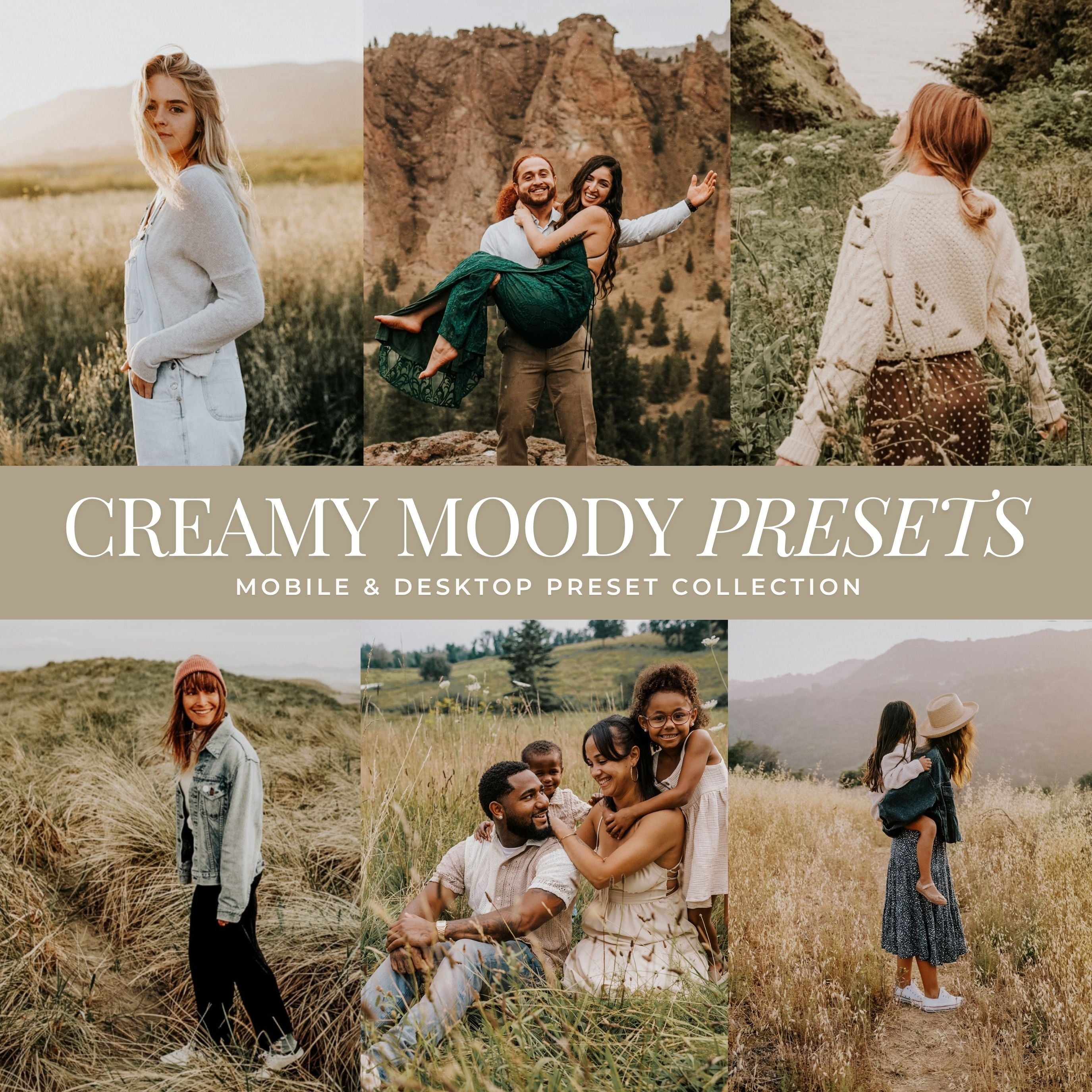 Most-Loved Creamy Moody Lightroom Presets for Mobile & Desktop for moody portrait and wedding photography, designed for rich tones and Instagram edits for Adobe Lightroom by Lou & Marks Presets.