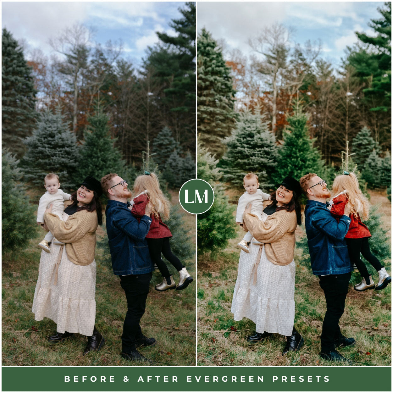 Evergreen Lightroom Presets For Christmas Tree And Winter Photo Editing In Adobe Lightroom By Lou And Marks Presets